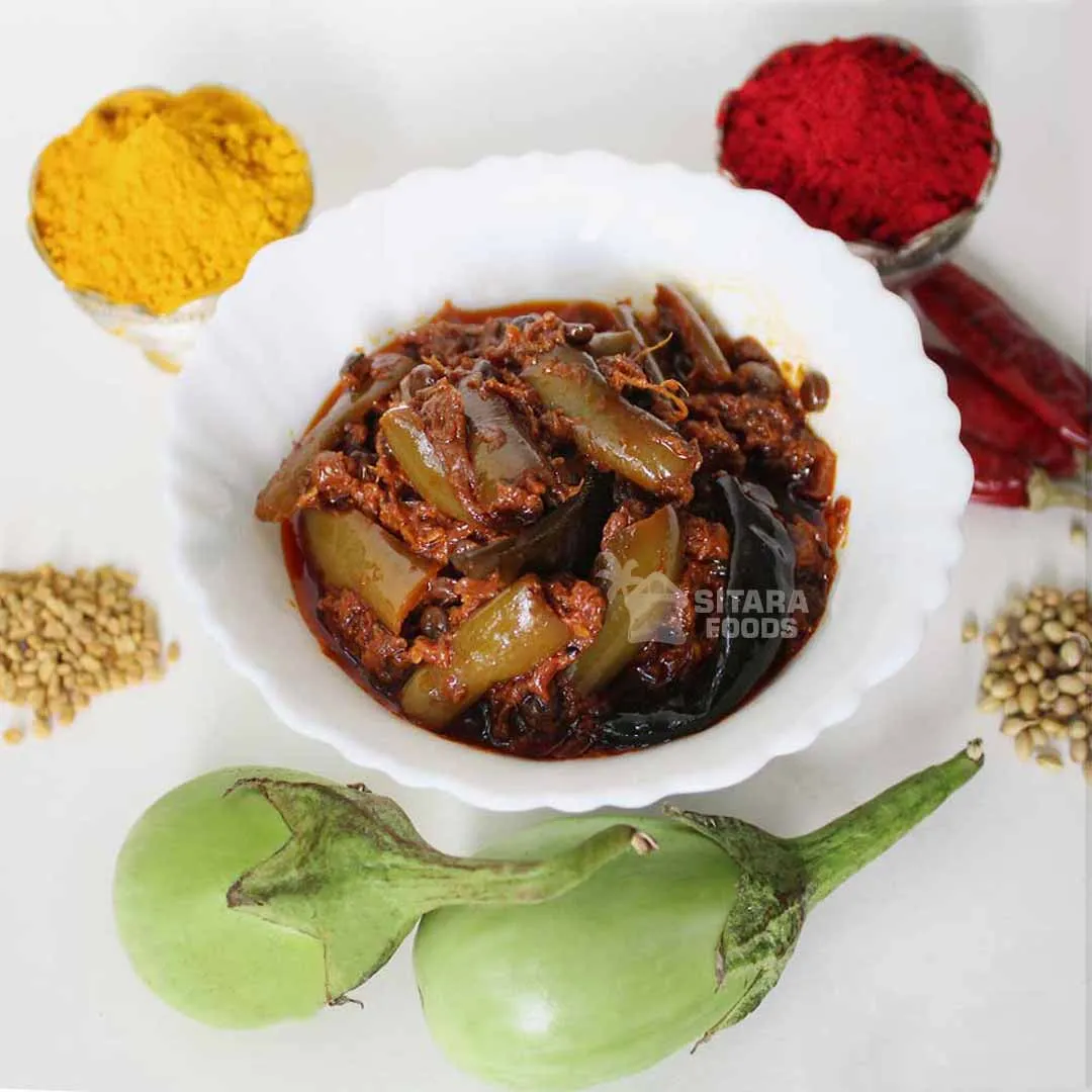 Brinjal Pickle / Vankaya Niluva Pachadi / Achari Baingan / Eggplant - Andhra Style